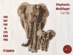 Archivo de Corte Láser 3D Elefante Mandala Multicapa para Madera Contrachapada - Plantillas CNC SVG y DXF - Imagen 8