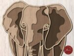 Archivo de Corte Láser 3D Elefante Mandala Multicapa para Madera Contrachapada - Plantillas CNC SVG y DXF - Imagen 3