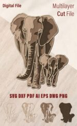 Archivo de Corte Láser 3D Elefante Mandala Multicapa para Madera Contrachapada - Plantillas CNC SVG y DXF - Imagen 7