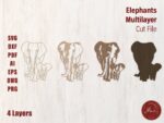 Archivo de Corte Láser 3D Elefante Mandala Multicapa para Madera Contrachapada - Plantillas CNC SVG y DXF - Imagen 2