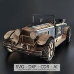 Auto de coleccion para corte laser, Modelo Nash Cabrio, Archivos CDR DXF SVG