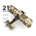 Diseño de archivo cortado por láser de avión biplano 3D - DXF, SVG, AI y CDR para madera - Imagen 7