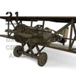 Diseño de archivo cortado por láser de avión biplano 3D - DXF, SVG, AI y CDR para madera - Imagen 5