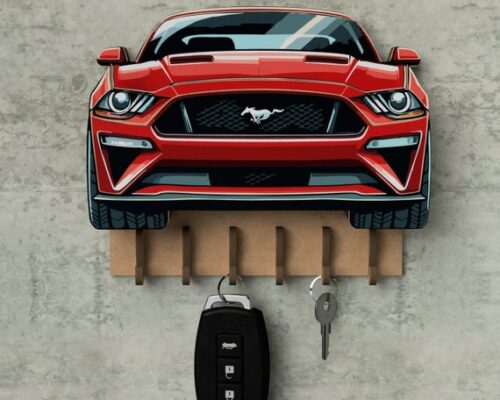 Porta llaves de pared Ford Mustang - Llavero decorativo y funcional para amantes del automóvil