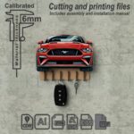 Porta llaves de pared Ford Mustang - Llavero decorativo y funcional para amantes del automóvil - Imagen 2