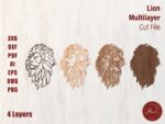 Plantilla 3D de corte láser de león multicapa para madera contrachapada CNC DXF y SVG - Imagen 3