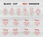 Llavero personalizado para abuela con nietos - Diseño floral cortado a láser - Regalo familiar único - Imagen 2