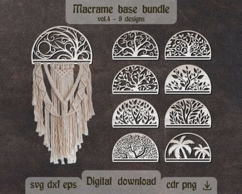 Árbol de la Vida SVG para Macramé | Soporte Decorativo Corte Láser y CNC para Proyectos Creativos