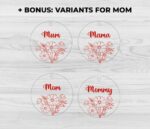 Llavero personalizado para abuela con nietos - Diseño floral cortado a láser - Regalo familiar único - Imagen 3