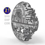 Diseño en 5 Capas Estrella de la Muerte para Corte Láser - Archivos DXF, SVG, AI, CDR - Imagen 3