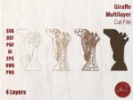 Corte láser 3D de jirafa multicapa - Plantilla mandala para madera contrachapada DXF/SVG CNC - Imagen 2