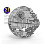 Diseño en 5 Capas Estrella de la Muerte para Corte Láser - Archivos DXF, SVG, AI, CDR