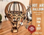 Globo de Aire Caliente 3D SVG para Corte Láser - Kit Digital de Lámpara de Madera CNC
