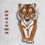 Archivo de Diseño 3D Multicapa Tigre Mandala para Corte Láser CNC - Formatos DXF y SVG