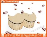 Caja de Bigote Corte Láser - Regalo Original para Hombre | Archivos DXF, AI, PDF, SVG para 3 mm - Imagen 3