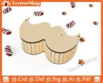 Caja de Bigote Corte Láser - Regalo Original para Hombre | Archivos DXF, AI, PDF, SVG para 3 mm - Imagen 2