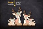 Estatuilla de ciervos SVG para corte láser - Árbol genealógico personalizado y descarga instantánea - Imagen 8