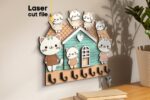 Paquete SVG de llaveros de gatos para corte láser - Decoración y colgadores de llaves personalizables - Imagen 6