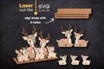 Estatuilla de ciervos SVG para corte láser - Árbol genealógico personalizado y descarga instantánea - Imagen 4