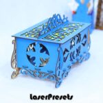 Caja Decorativa para Joyería - Archivo de Corte Láser Digital en DXF, AI y PDF, Plantillas 3mm