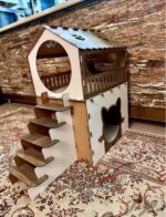 Casa para gatos de corte láser 2 niveles - Plantilla CNC dxf, cdr, ai y pdf para mascotas - Imagen 4
