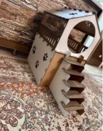 Casa para gatos de corte láser 2 niveles - Plantilla CNC dxf, cdr, ai y pdf para mascotas - Imagen 3