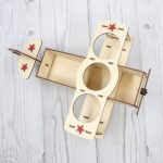 Portabotellas de cerveza en forma de avión para corte láser CNC - Plantillas ideales para el Día del Padre - Imagen 2