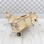 Portabotellas de cerveza en forma de avión para corte láser CNC - Plantillas ideales para el Día del Padre