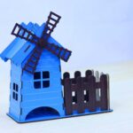 Casa de Té con Molino de Viento - Plantillas Decorativas para Corte Láser CNC en DXF, AI, PDF, SVG