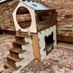 Casa para gatos de corte láser 2 niveles - Plantilla CNC dxf, cdr, ai y pdf para mascotas - Imagen 2