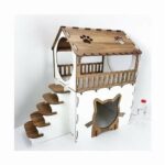 Casa para gatos de corte láser 2 niveles - Plantilla CNC dxf, cdr, ai y pdf para mascotas