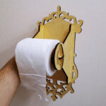 Soporte de papel higiénico para corte láser - Plantillas CNC y decoración de pared moderna