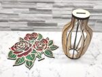 Jarrón de Madera con Rosas - Diseño Digital para Corte Láser CNC, Archivos DXF y Glowforge - Imagen 2