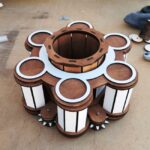 Dispensador de 6 Vasos con Botella para Corte Láser - Almacenamiento de Vidrio Personalizado - Imagen 4