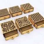 Caja regalo de corte láser: 6 modelos de almacenamiento, plantillas DXF, AI, PDF para arte digital 3mm