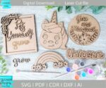 Kit de Pintura DIY Unicornio SVG para Corte Láser Glowforge - Archivo Digital para Uso Comercial - Imagen 2
