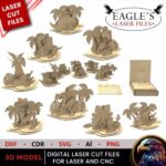 Limas láser Isla de los Dinosaurios - 8 modelos educativos de 3 mm para jóvenes creativos