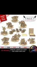 Limas láser Isla de los Dinosaurios - 8 modelos educativos de 3 mm para jóvenes creativos