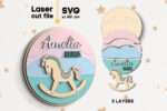 Paquete SVG de letreros de nombre para bebés - Cortes láser para Glowforge, 5 diseños tiernos - Imagen 5