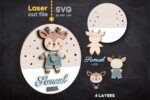 Paquete SVG de Signos de Nombre de Bebé para Corte Láser - Animales y Diseño Redondo para Nursery - Imagen 5