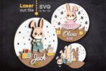 Paquete SVG de Cartel de Nombre de Bebé Conejito para Corte Láser - Glowforge y Archivos Digitales - Imagen 2