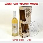 Archivo SVG para corte láser de caja de vino y soporte para botellas de madera contrachapada