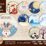 Archivos SVG de Paneles para Niños - Plantillas Cortadas con Láser para Cricut y Nombres Personalizados