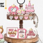 Bandeja escalonada Princess SVG para corte láser - Archivo Glowforge, decoración instantánea en varios formatos