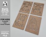 Plantilla de Animales de Granja Montessori - Archivos SVG, DXF, PDF para Corte Láser y Juguetes de Madera - Imagen 5
