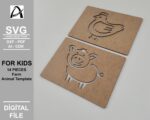 Plantilla de Animales de Granja Montessori - Archivos SVG, DXF, PDF para Corte Láser y Juguetes de Madera - Imagen 6