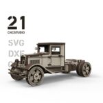 Modelo de camión de vino clásico - Archivo láser DXF, SVG, AI y CDR para rompecabezas 3D en madera - Imagen 7