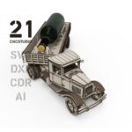 Modelo de camión de vino clásico - Archivo láser DXF, SVG, AI y CDR para rompecabezas 3D en madera - Imagen 5