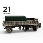 Modelo de camión de vino clásico - Archivo láser DXF, SVG, AI y CDR para rompecabezas 3D en madera - Imagen 3