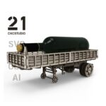 Modelo de camión de vino clásico - Archivo láser DXF, SVG, AI y CDR para rompecabezas 3D en madera - Imagen 6